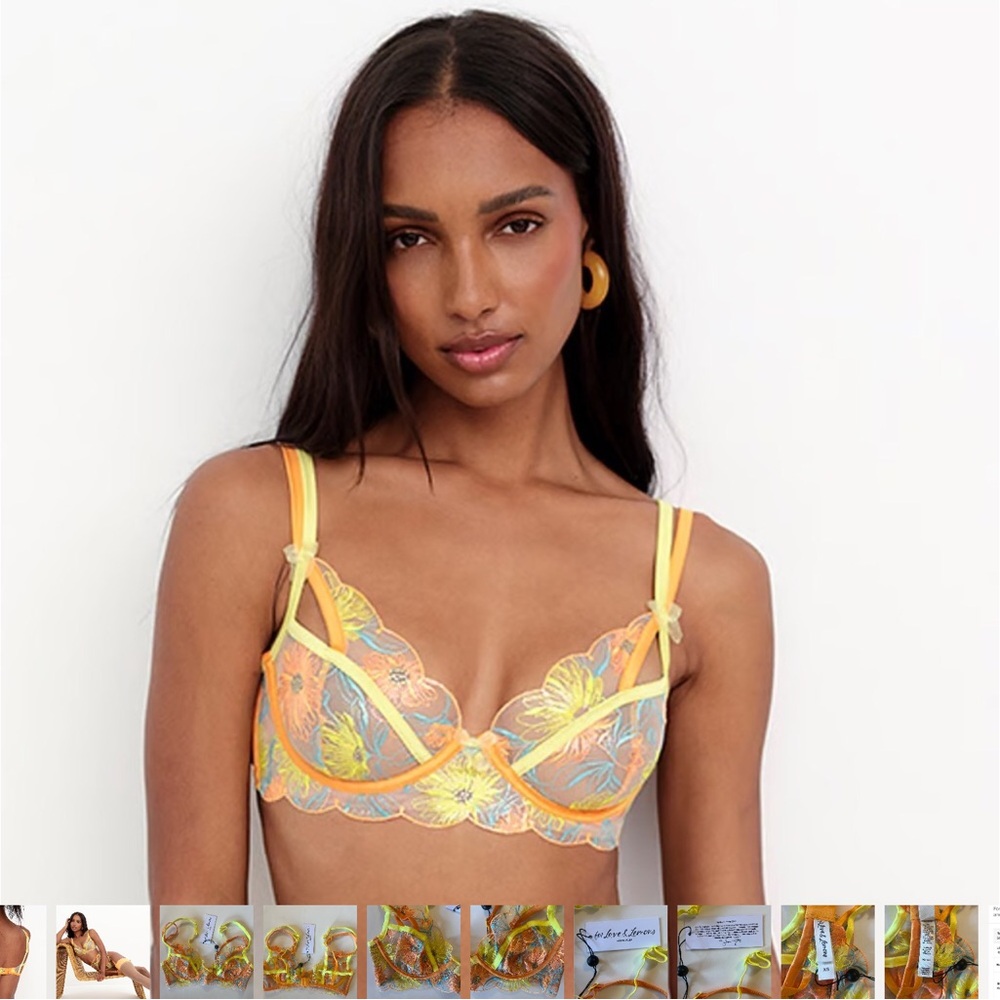 New - For Love & Lemons floral lace bra